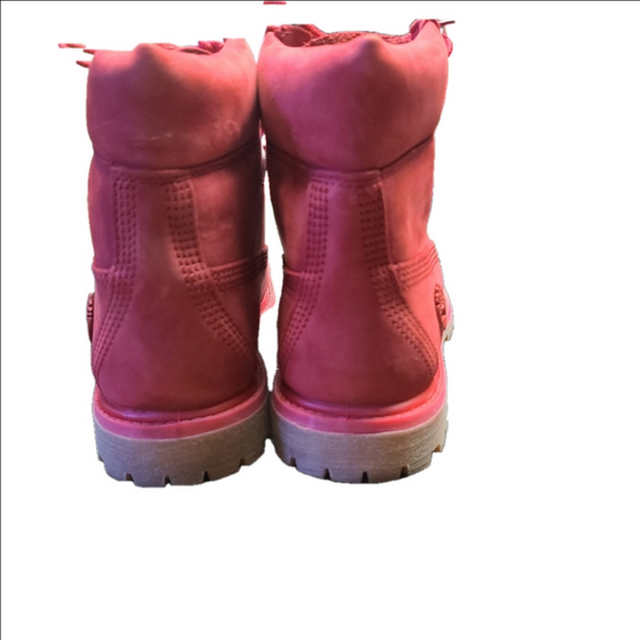 Timberland Red Nubuck Lace-Up Boots Size 7 (38 EU) - Picture 4 of 5